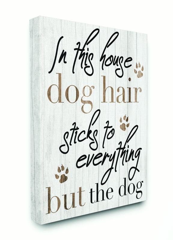 Stupell Home Décor Dog Hair Sticks Funny Pet Word Design Canvas Wall