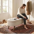 thumbnail image 3 of EHANCIS 43.5" Storage Ottoman Bench, Linen Upholstered End of Bed Bench, Entryway Seating for Bedroom Living Room Window, Holds 300 lbs, Beige, 3 of 6