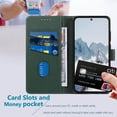 thumbnail image 3 of S22 Plus Case,for Galaxy S22 Plus Case Wallet,[RFID Blocking][Card Holder/Cash Slots][Kickstand]  Clasp Leather Protective Flip Cases Folio Cover for Samsung S22+ Plus (Green), 3 of 14