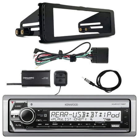 Kenwood KMRD772BT CD Bluetooth Radio, SiriusXM Tuner, Harley Dash Kit,