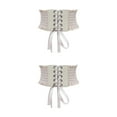thumbnail image 4 of Decodeary Ceinture Large pour Femmes, sous-Poitrine, Cosplay, Nœud Papillon, Extensible, Beige Type A 2Set, 4 of 6