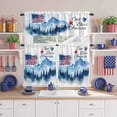 thumbnail image 2 of Independence Day Kitchen Curtains Valances 3 Piece Set, God Bless American Mountains Rod Pocket Tier Curtain and Valance Drapes for Small Window 24 Inch Length for Bedroom Cafe, 2 of 9