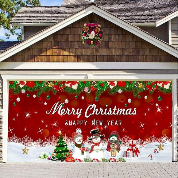 Christmas Outdoor Decorations 2023 Décorer le Tissu de Fond For Christmas Jour, Décorer la Porte de Garage avec du Tissu de Tapisserie (4mx1.8M) Christmas Gifts sur Clearance