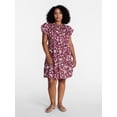 thumbnail image 2 of Time and Tru Women's and Women's Plus Tiered Cotton Mini Dress with Flutter Sleeves, Sizes XS-4X, 2 of 6