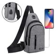 thumbnail image 2 of LHWEN Men's Waterproof Messenger Bag Adjustable Crossbody Chest Bag with USB and Headphone Holes Large Capacity Multipurpose Sling Backpack for Hiking Travel Office School Outdoor Activities, 2 of 9
