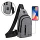 thumbnail image 2 of Bolsa de mensajero de los hombres Correa para el hombro Bolsa de mensajero de pecho con agujero USB y auriculares Agujero Senderismo Mochila Multiusos, 2 of 8