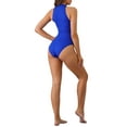 thumbnail image 3 of INSPIRE CHIC Women's Round Neck Tank Top Jumpsuit Tummy Control Sleeveless Bodysuit L Blue, 3 of 6