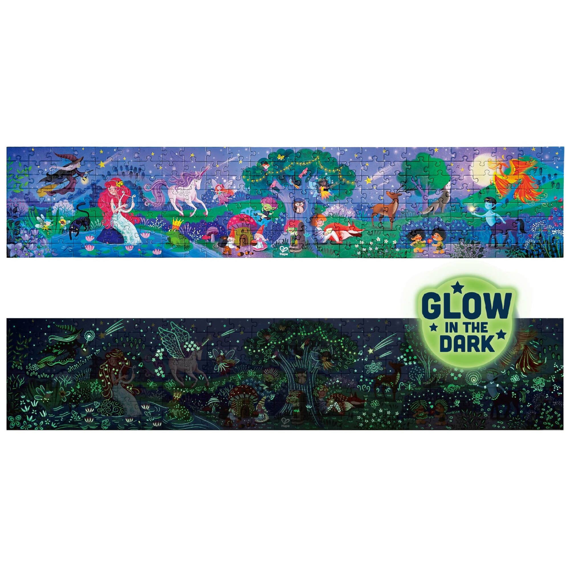 Hape Giant Glow-In-The-Dark Magic Forest Jigsaw Puzzle, 200 Pieces