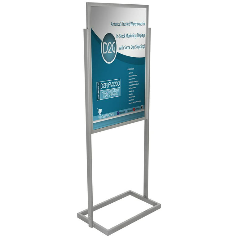 Displays2go MFPH1824SV 24x36-Inch Poster Sign Stand, Double Sided