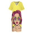 thumbnail image 3 of Vestido holgado con bolsillos para mujer traje veraniego de estilo Pop a la moda para uso diario, 3 of 6