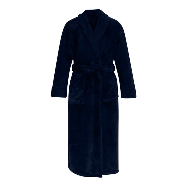 Japceit Robes for Men Men Solid Color Fallow Cardigan Pocket Long Sleeve Nightclothes Bathrobe