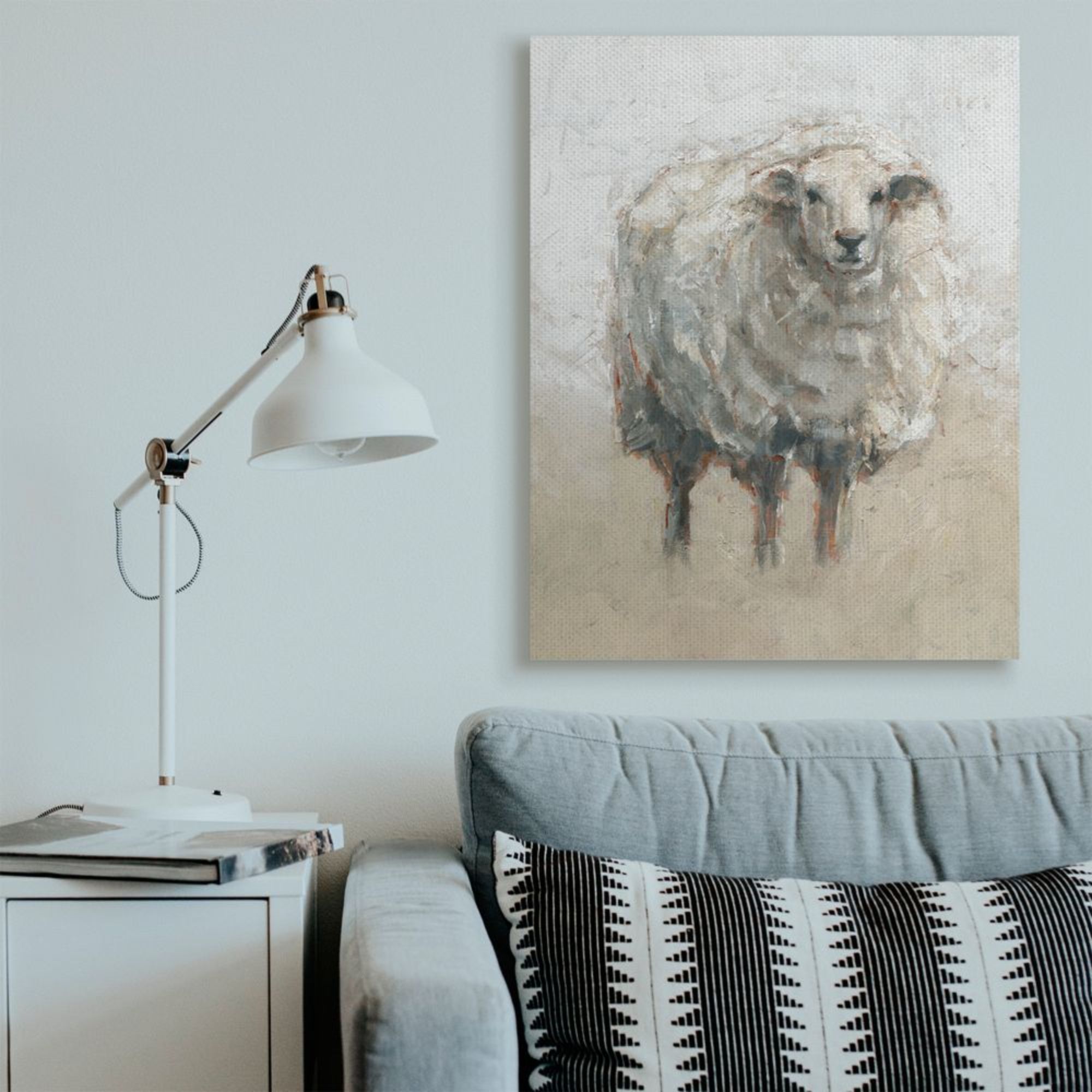 Stupell Industries Fluffy Sheep Farm Animal Beige Tan Painting Design by Ethan Harper, 36" x 48"