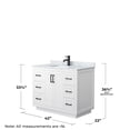 thumbnail image 5 of Wyndham Collection Miranda 42" Metal&Wood Single Bathroom Vanity in White/Black, 5 of 6