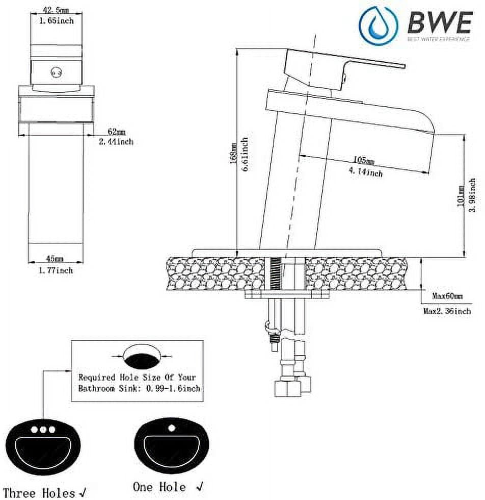 BWE Waterfall Brass Oil Rubbed Bronze Single Hole Faucet