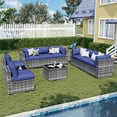 thumbnail image 3 of Sunmthink 10-Piece Wicker Patio Furniture Sets, Outdoor Conversation Set with 4 Inches Thick Cushions and Waterproof Cover, 3 of 6