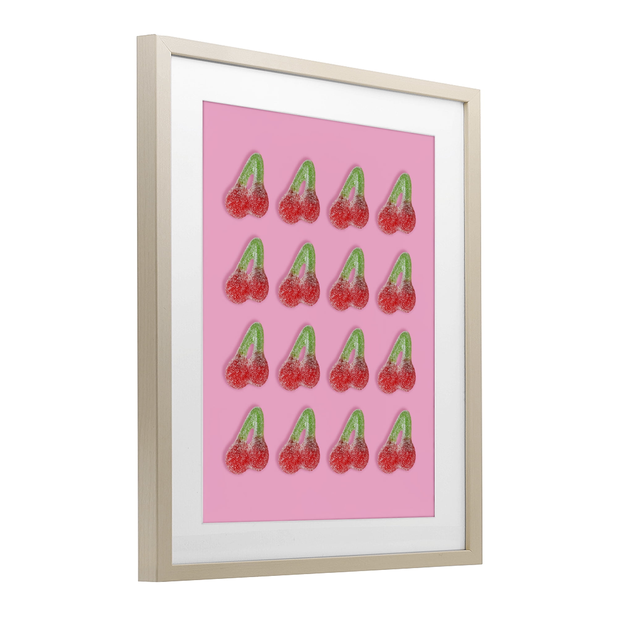 Stupell Industries Cherry Candy Pattern Birch Framed Print Under Glass, design by LISH Creative