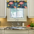 thumbnail image 2 of Yayeee Kitchen Valance Rod Pocket 54" x 18" Living Room Window Curtain, Pink Floral Flamingo, 2 of 6