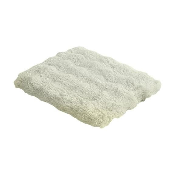 Square Chair Cover Seat Cushion Pad, 15.75x15.75in Luxurious Faux Fur Small Area Rugs, Fluffy Floor Mat for Living Sofa, Bedroom Living Kids Room(Green)