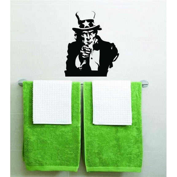 Design With Vinyl Artwork Uncle Sam Pointing Finger USA Freedom Taxes Wall Decal for Family - Money Owed Land Of Free Liberty Themed - Size: 7 In x 9 In