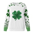 thumbnail image 5 of St. Patrick's Day Sweatshirt for Women Shamrock Graphic Print Crewneck Long Sleeve Soft Relaxed Fit Festive Holiday Party Pullover Top, 5 of 5