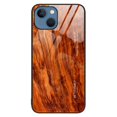 thumbnail image 1 of For Iphone 14 Wood Grain Glass Case Orange, 1 of 5