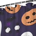 thumbnail image 3 of Halloween Ghost & Pumpkin Pattern Shower Curtain 72"x84" ,Bathroom Decorative Shower Curtains Set with 12 Hooks,Modern Waterproof Washable Shower Curtain, 3 of 6