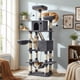 thumbnail image 1 of Feandrea Árbol para Gatos de 206 cm de Altura, Torre de Gatos con 13 Poste, 2 Cuevas, 2 Plataformas, Cesta, Pompón, Hamaca, Gris Ahumado, 1 of 6