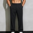 thumbnail image 2 of Abomasnow Men's Big and Tall Dressy Pants High Waist Straight Leg Pleated Stretch Pants Work Office Business Casual Trousers with Pockets, 2 of 8