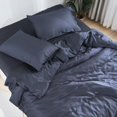 thumbnail image 1 of Doz Juego De Sábanas 100% Viscosa Derivada De Bambú Cultivado Orgánicamente, Suaves Sábanas Refrescantes Con Bolsillos Profundos De Alto Gsm – 3 Piezas – 2 Fundas De Almohada 1 Sábana Bajera (Zafiro Q, 1 of 1