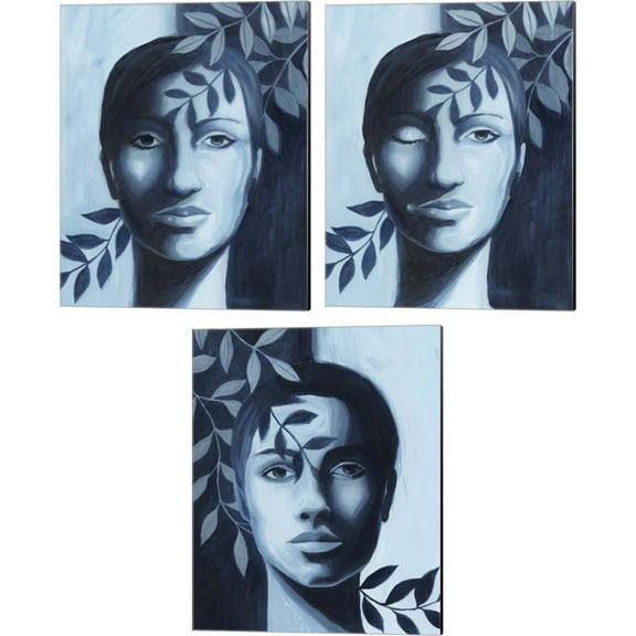 Great Art Now Winking Shadow by Grace Popp 3 Piece Canvas Art Set Each 12"W x 15"H