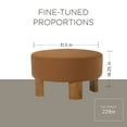 thumbnail image 5 of Open Box Maven Lane Celia Upholstered Ottoman with Refined Brown Wood Finish, 5 of 6