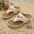 thumbnail image 5 of Pandaie Orthopedic Sandals for Women 2026 Summer Slip on Beach Flip Flops Arch Support Flower Dressy Wedge Casual Boho Slippers White Size 8.5, 5 of 7