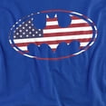 thumbnail image 2 of Batman American Flag Oval Women's T Shirt, Royal, Large, 2 of 6