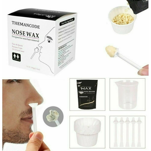 Themancode Nose Wax Kit, Nose Wax Hair Remover, Facial Lips Ears Nose Wax Hair Removal with 100g Nose Wax Beans, 20 Nose Wax Applicator Sticks, 10 Paper Cups, Full Set Nose Hair Themancode Nose Wax Kit, Nose Wax Hair Remover, Facial Lips Ears Nose Wax Hair Removal with 100g Nose Wax Beans, 20 Nose Wax Applicator Sticks, 10 Paper Cups, Full Set Nose Hair