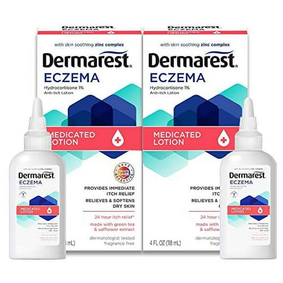 Dermarest Eczema Medicated Lotion | Dermatologist Tested | 4 FL OZ (2 Pack)