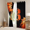 thumbnail image 3 of Homewish Initial B Letter Black Out Curtains for Kids, Cartoon Basketball Sport Curtains Pack of 2 (42x63 Each), Black Orange Bedroom Curtains, Window Curtains Decor, 3 of 6