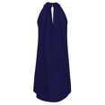 thumbnail image 7 of Boho Dress for Women, Women's Halter Neck Sundress Flowy Solid Sleeveless Pleated Beach Summer Dress Loose Knee Length Mini Dresses, 7 of 7