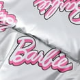 thumbnail image 6 of Barbie Girls Metallic Silver Puffer Outerwear Jacket Pink Script Logo Winter Coat Warm Sizes 3-10Y, 6 of 9