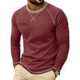 thumbnail image 2 of Cmfcve Men's Crew Neck Raglan Long Sleeve Tops Casual Loose Fit Athletic T-Shirt Fall Workout Running Pullover Shirts, 2 of 7
