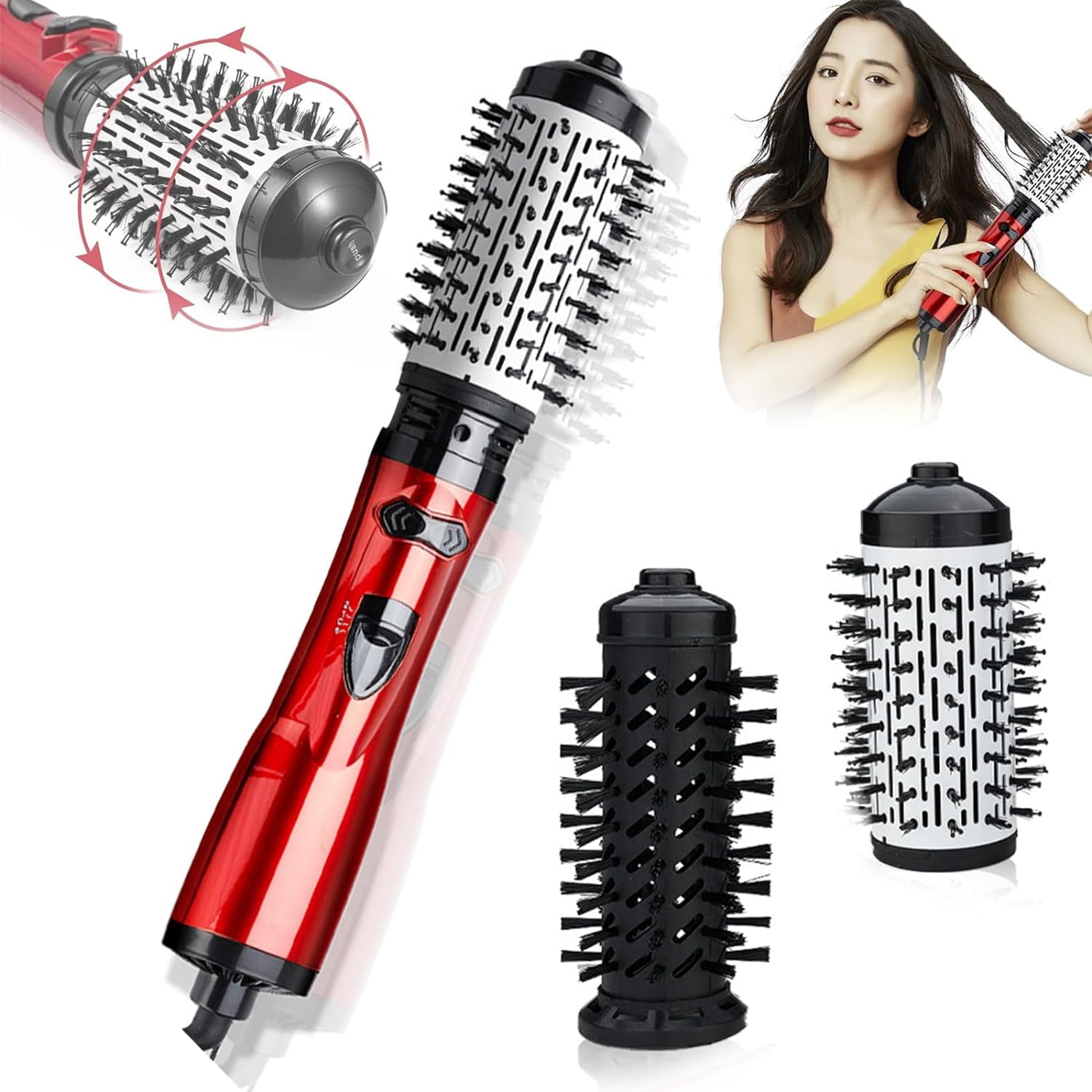 SURJDE Multitudet Hair Dryer 3 in 1 Hot Air Styler and Rotating Hair Dryer for Dry Hair 360 Rotating Adjustable Negative Ionic Temperature Hot Brush