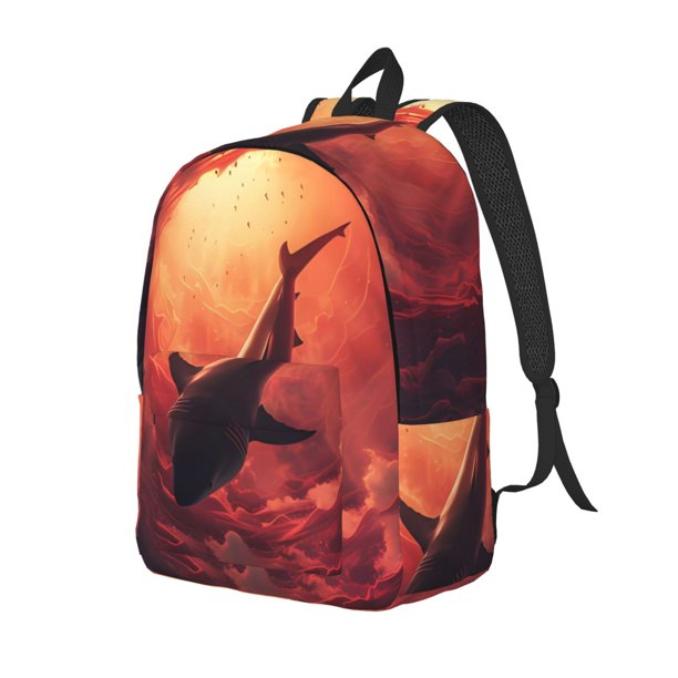 Fotbe Shark Underwater Vortex Mochila de Lona con Estampado, Mochila Duradera, Mochila Versátil de Alta Calidad, Mochila Compacta Vintage-Medium