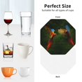 thumbnail image 6 of Sigee Hybrid Parrot in the Forest for Water-Resistant, Heat-Resistant, Non-Slip Leather Coasters Set, Ideal for Coffee Table, Office, Bar, Home Decor-Octagon, 6 of 6
