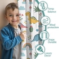 thumbnail image 3 of Blackout Kids Curtains,White Dinosaurs Rainbows Plants Pattern Childrens Insulated Curtains Set Of 2,Bedroom Essentials,Toddler Room Decor 42"x84", 3 of 5