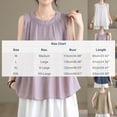 thumbnail image 4 of AnuYalue Women's Summer Top Solid Color Cotton Linen Tank Tops Round Neck Sleeveless Loose Fit Casual Shirts Casual Flowy Blouse, 4 of 9