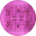 thumbnail image 1 of Ahgly Company Indoor Round Oriental Pink Traditional Area Rugs, 5' Round, 1 of 4