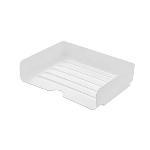 chaungfeng White Stackable Book Stand, Desk File Paper Organizer Tray, Desktop File Paper Holder with Anti-Skid Design Botom for Office Desktop (12.4x9.64x2.75 Inch)