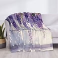 thumbnail image 3 of Balery Lavender Blooms Window Manta de Franela con Dibujo, Lujo Ultra Suave y Cálido, Antipelusa y Resistente a las Arrugas para Cama, Sofá, Camping -80"x60", 3 of 6
