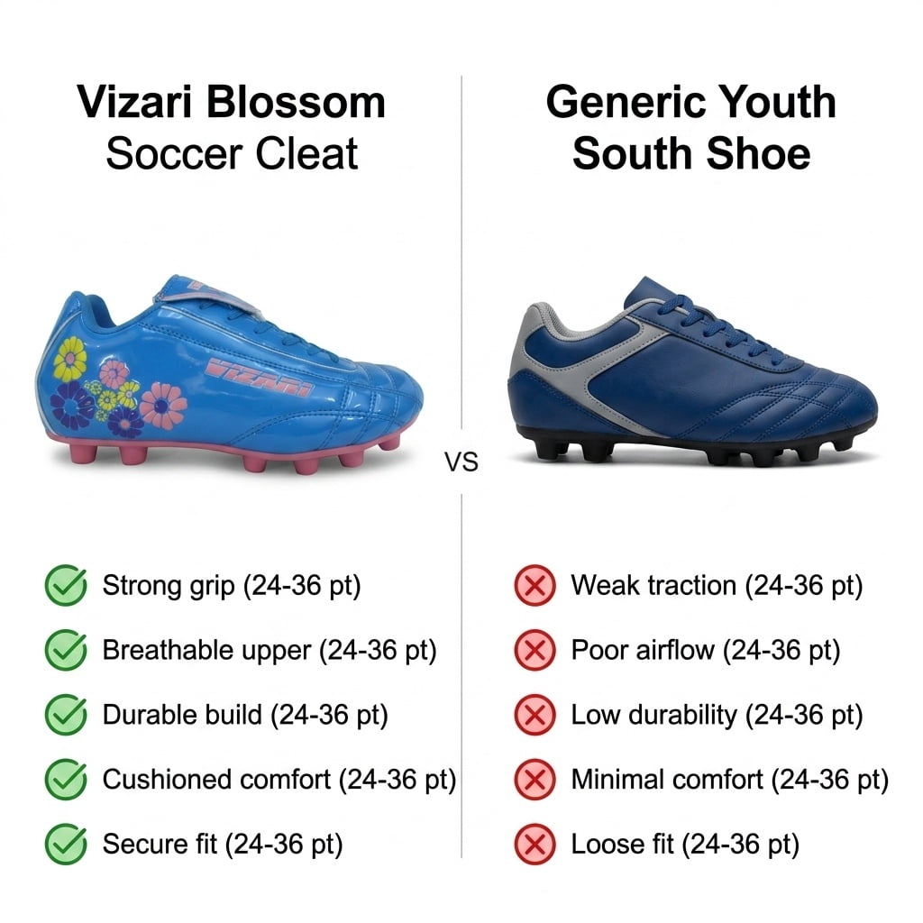 Vizari Blossom Soccer Cleats for Kids, Toddlers, and Youth – Comfortable and Durable Firm Ground Outdoor Shoes - Blue/Pink, 1