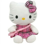 TY Beanie Baby - HELLO KITTY (Pink Tartan Plaid with Bag) (UK Exclusive) (6.5 inch)