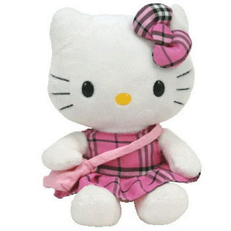 TY Beanie Baby - HELLO KITTY (Pink Tartan Plaid with Bag) (UK Exclusive) (6.5 inch)